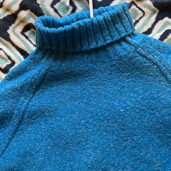 All Chill Bright Blue Knit Turtleneck Sweater Dress - Picture 7 of 15